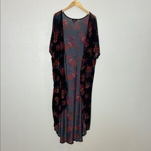 TORRID 1/2 Plus Size Sheer Whimsical Short Sleeve Open Duster Kimono Whimsigoth